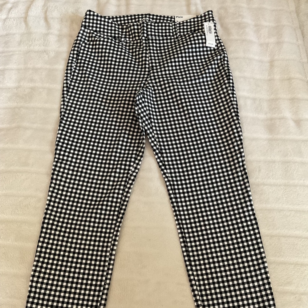 🖤 Old Navy Pixie Ankle Pants – Black & White Gingham – Size 2